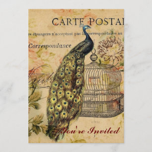 Invitación pavo real de Francia