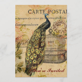 Invitación pavo real de Francia
