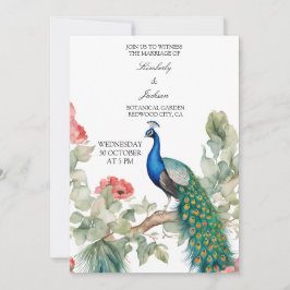Invitación Pavo Real Elegante