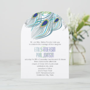 Invitación Pavo real Lovebird Bohemio Vintage Gatsby de los l