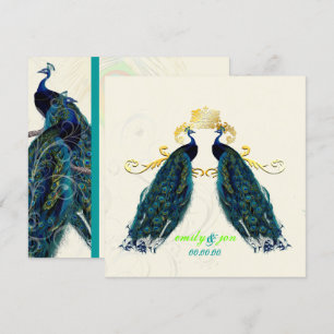 Invitación Pavo real psicodélico de PixDezines/azul cobalto