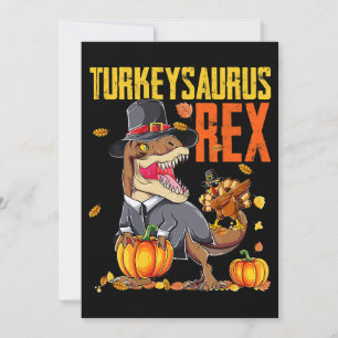 Invitación Pavo saurio Rex Dab Pavo TRex Dinosaurio Día de Ac