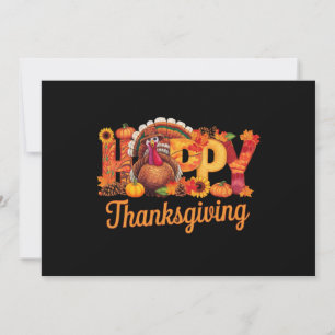 Invitación Pavos Felices de Acción de Gracias Otoño