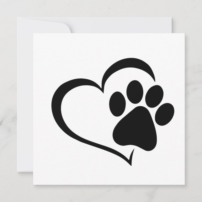 Invitación PawPrint y Heart Design (Anverso)