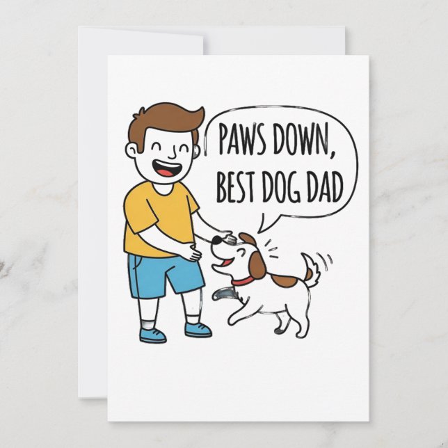 Invitación Paws down, el Día del Padre del Mejor Perro (Anverso)