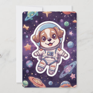 Invitación Paws interestelares - Perro espacial en aventura