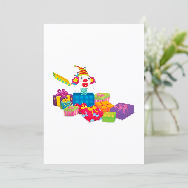 Invitación Payaso de caja sorpresa colorido (Subido por el creador)