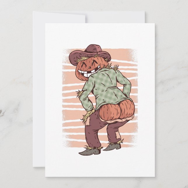 Invitación payaso de Halloween bailando twerk calabaza divert (Anverso)