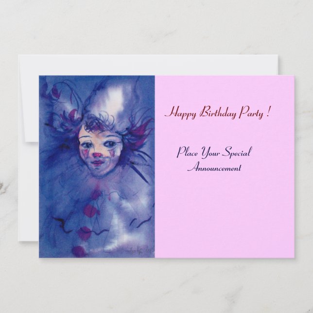 INVITACIÓN PAYASO DE PURPURA (Anverso)