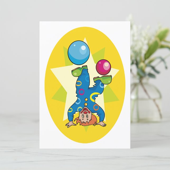 Invitación Payaso Equilibrando Bolas Diversión Circo (Subido por el creador)
