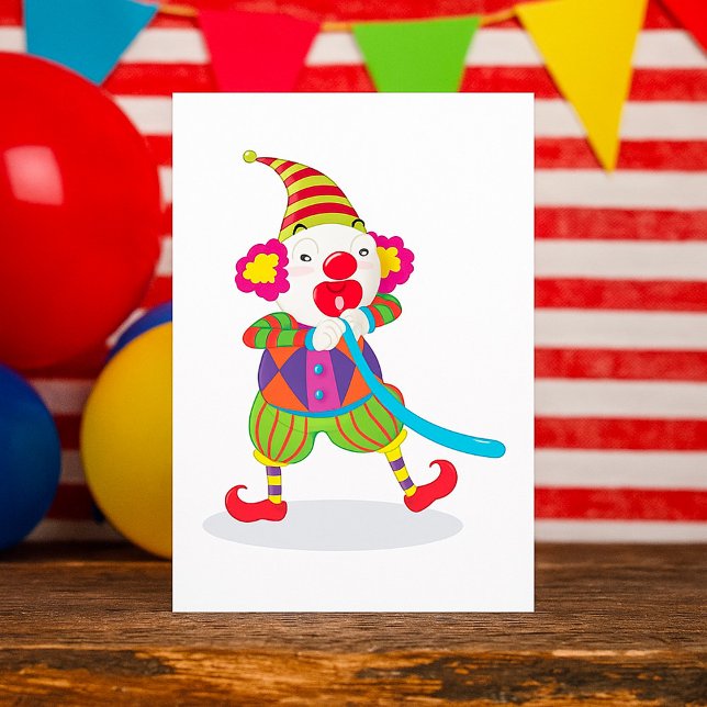 Invitación Payaso inflando globos invitando (Subido por el creador)