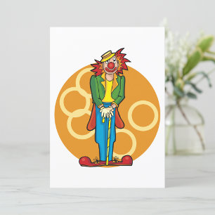 Invitación Payaso Personalizado caprichoso con colores brilla