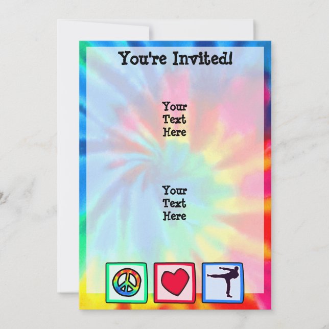 Invitación Paz, amor, artes marciales (Anverso)