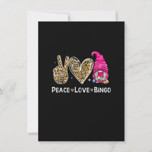 Invitación Paz Amor Bingo Divertido Amante del Bingo Suerte B