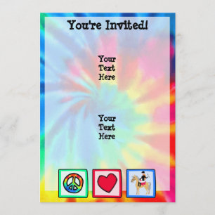 Invitación Paz, amor, ecuestre