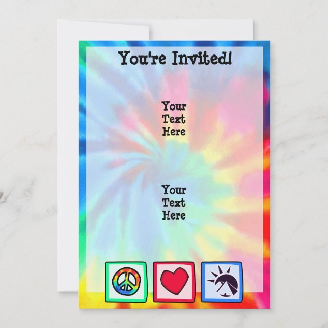 Invitación Paz, amor, egipcios (Anverso)