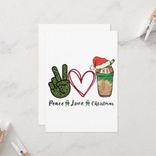 Invitación Paz Amor Navidad Bebe Café