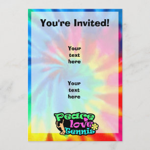 Invitación Paz, amor, tenis; Retro