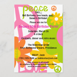 Invitación Paz, amor y Fiesta