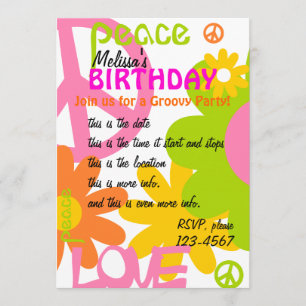 Invitación Paz, amor y Fiesta