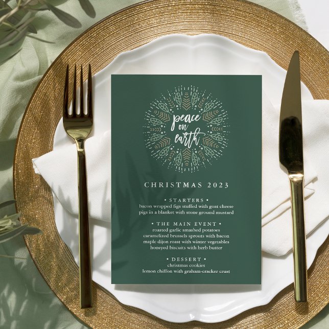 Invitación Paz en la Tierra | Menú de cena de Navidades Perso (Subido por el creador)