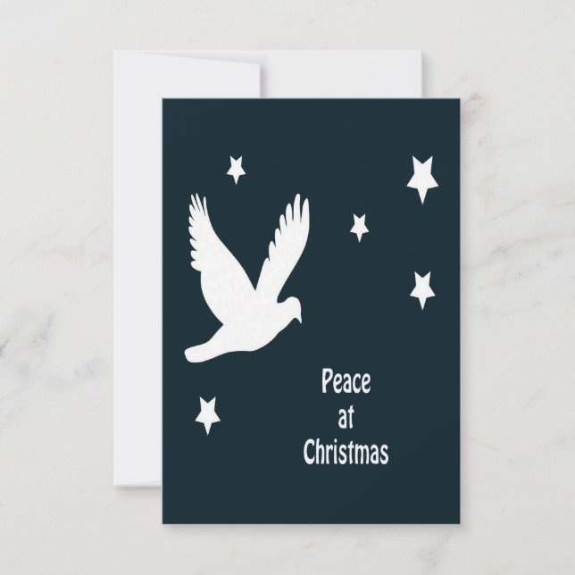 Invitación Paz En Los Navidades Con El Logo De Dove In Flight (Anverso)