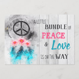 Invitación *~* Paz Rustica y Amor Hippy Neutral Baby Shower