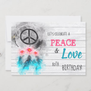Invitación *~ Paz tribal y amor rustico cumpleaños hippie