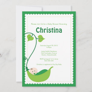 Invitación Pea Pod Baby Shower Invitation