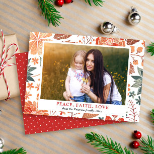Invitación Peace Faith Love Seasonal Greet Family Photo