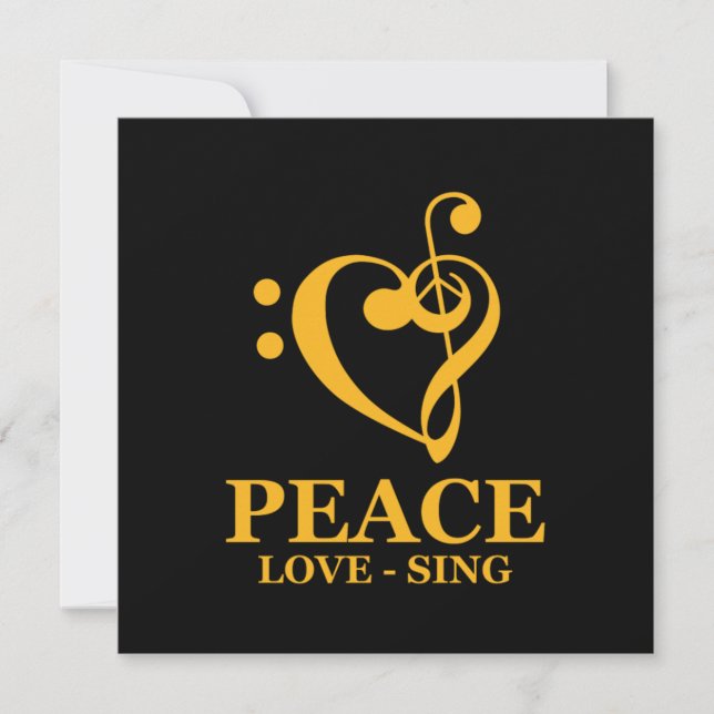 Invitación Peace Love Sing Choir Chorus Choral Music Clef Gif (Anverso)