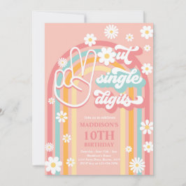 Invitación Peace Out Single Digits Boho Rainbow 10 cumpleaños