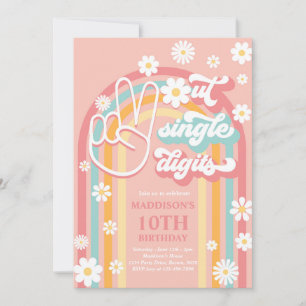 Invitación Peace Out Single Digits Boho Rainbow 10 cumpleaños