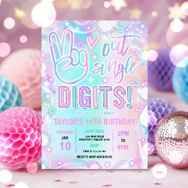 Invitación Peace Out Single Digits Tie Dye Neon 10th Birthday