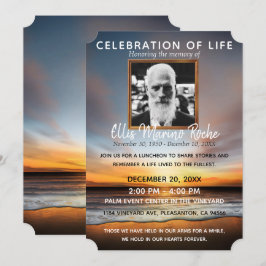 Invitación Peaceful Beach Sunset|Celebration of Life Photo
