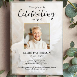 Invitación Peaceful Dove Celebration of Life Photo, Funeral