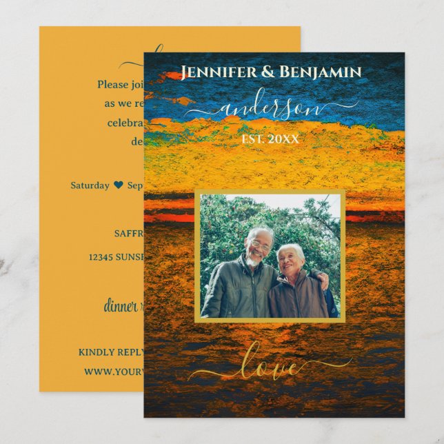 Invitación Peaceful Ocean Wedding Vow Renewal  (Anverso / Reverso)