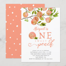 Invitación Peach 1st Birthday Party