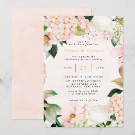 Invitación Peach and Cream Hydrangeas Tulip Moda Boda