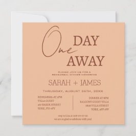 Invitación Peach Beige Moderno Un Día Antes Cena De Ensayos