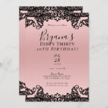 Invitación Peach Black Lace Dirty 30 cumpleaños 30<br><div class="desc">Personalizar para cualquier evento</div>