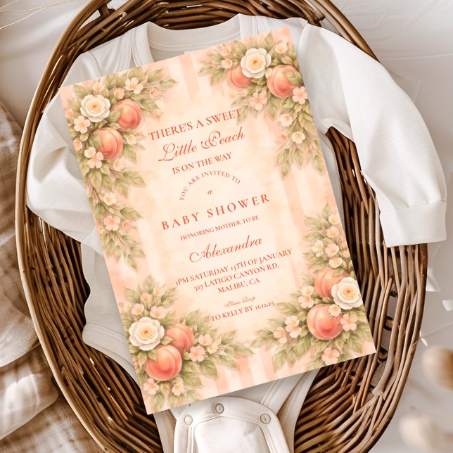 Invitación Peach Blossom Garden Baby Shower (Subido por el creador)