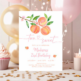 Invitación Peach Blossom Two Sweet Peach Cumpleaños