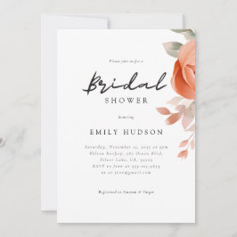 Invitación Peach Boho Floral Bridal Shower