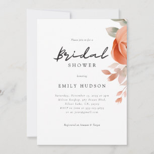 Invitación Peach Boho Floral Bridal Shower