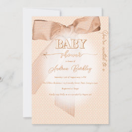 Invitación Peach Bow Baby Shower
