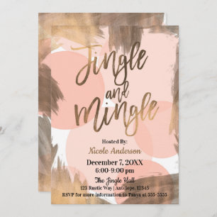 Invitación Peach Copper Bronze Moderno Jingle & Mingle Fiesta