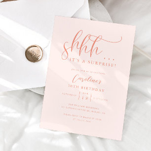 Invitación Peach de fiesta de cumpleaños simple de sorpresa