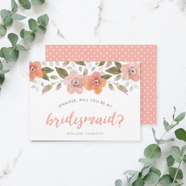 Invitación Peach Delicate Floral Serás Mi Novia (Subido por el creador)
