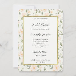 Invitación Peach Floral Bridal Shower  